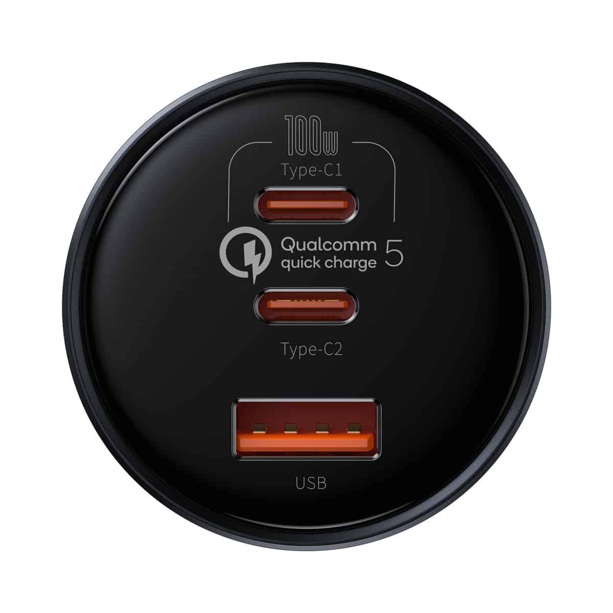 Baseus Qualcomm® Quick Charge™ 5 Technology Multi-Port Fast Charge Car Charger C+C+U 160W set Gray (with Baseus Xiaobai series fast charging Cable Type-C to Type-C 100W (20V/5A) 1m Black) Baseus Qualcomm® Quick Charge™ 5 Technology Multi-Port Fast Charge Car Charger C+C+U 160W set Gray (with Baseus Xiaobai series fast charging Cable Type-C to Type-C 100W (20V/5A) 1m Black)